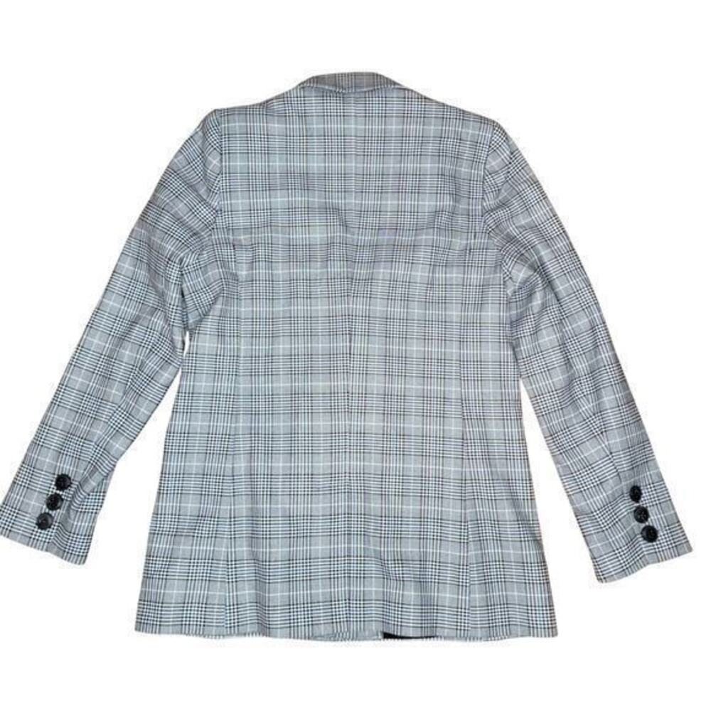 Anine Bing Madeleine Blazer Grey/Blue Plaid size Small Classic Double Breasted‎ - Picture 3 of 10